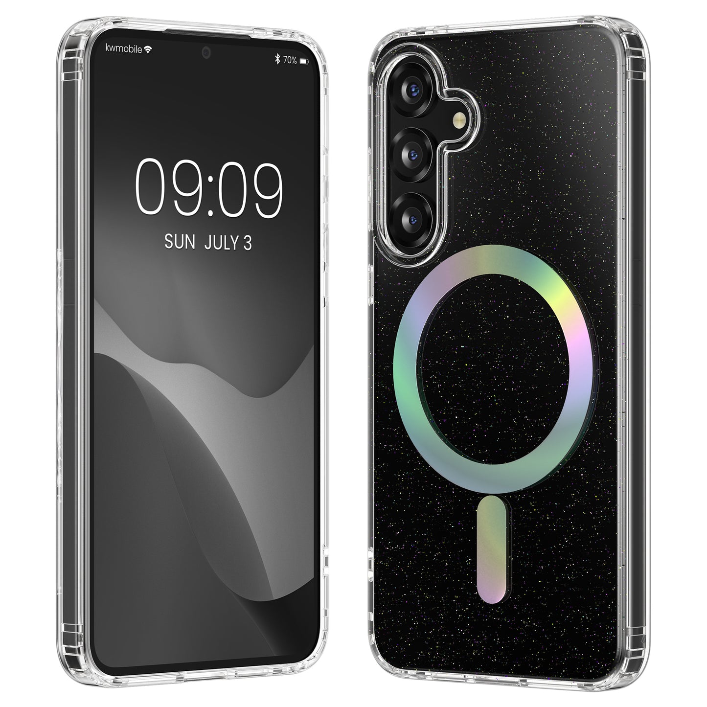 kwmobile Hülle kompatibel mit Samsung Galaxy S25 Handyhülle Hard Case mit TPU Bumper Schutzhülle kompatibel mit MagSafe Kameraschutz