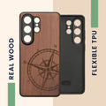 kwmobile Hülle kompatibel mit Samsung Galaxy S26 Ultra Hülle - Case - Handy Cover - TPU Handyhülle Kompass Vintage