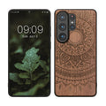 kwmobile Hülle kompatibel mit Samsung Galaxy S26 Ultra Hülle - Holz Case - Handy Cover - TPU Handyhülle in Dunkelbraun Indische Sonne Dunkelbraun  [dsg02]