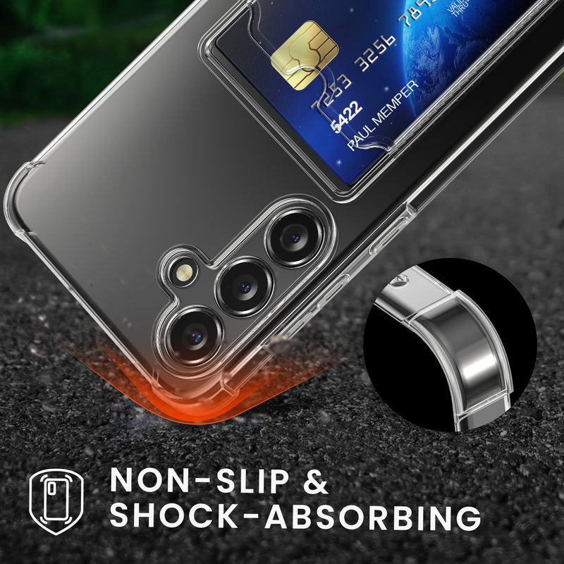 kwmobile Hülle mit Kartenfach kompatibel mit Samsung Galaxy A55 5G - Soft Case - Schutzhülle