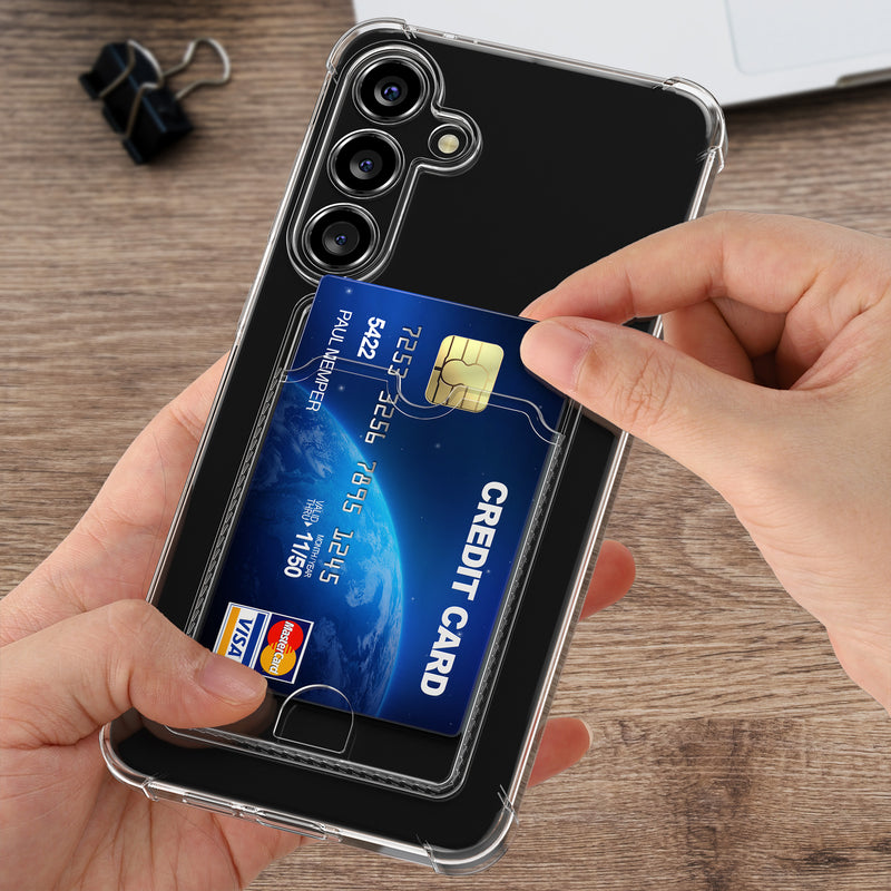 kwmobile Hülle mit Kartenfach kompatibel mit Samsung Galaxy A55 5G - Soft Case - Schutzhülle