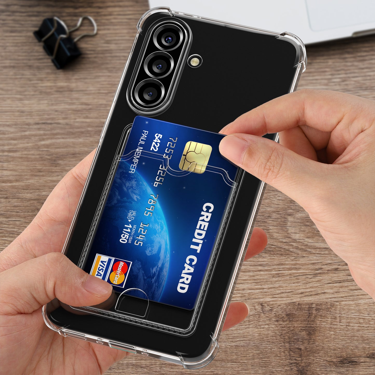 kwmobile Hülle mit Kartenfach kompatibel mit Samsung Galaxy A56 5G - Soft Case - Schutzhülle