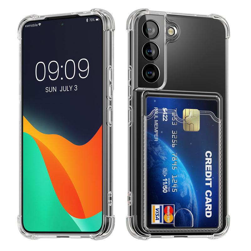 kwmobile Hülle mit Kartenfach kompatibel mit Samsung Galaxy S22 Soft Case Schutzhülle