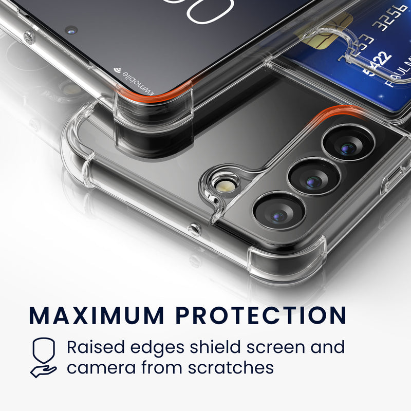kwmobile Hülle mit Kartenfach kompatibel mit Samsung Galaxy S22 Soft Case Schutzhülle