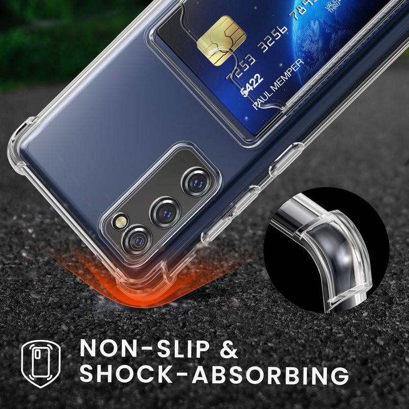 kwmobile Hülle mit Kartenfach kompatibel mit Samsung Galaxy S20 FE Soft Case Schutzhülle