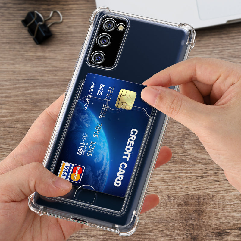 kwmobile Hülle mit Kartenfach kompatibel mit Samsung Galaxy S20 FE Soft Case Schutzhülle