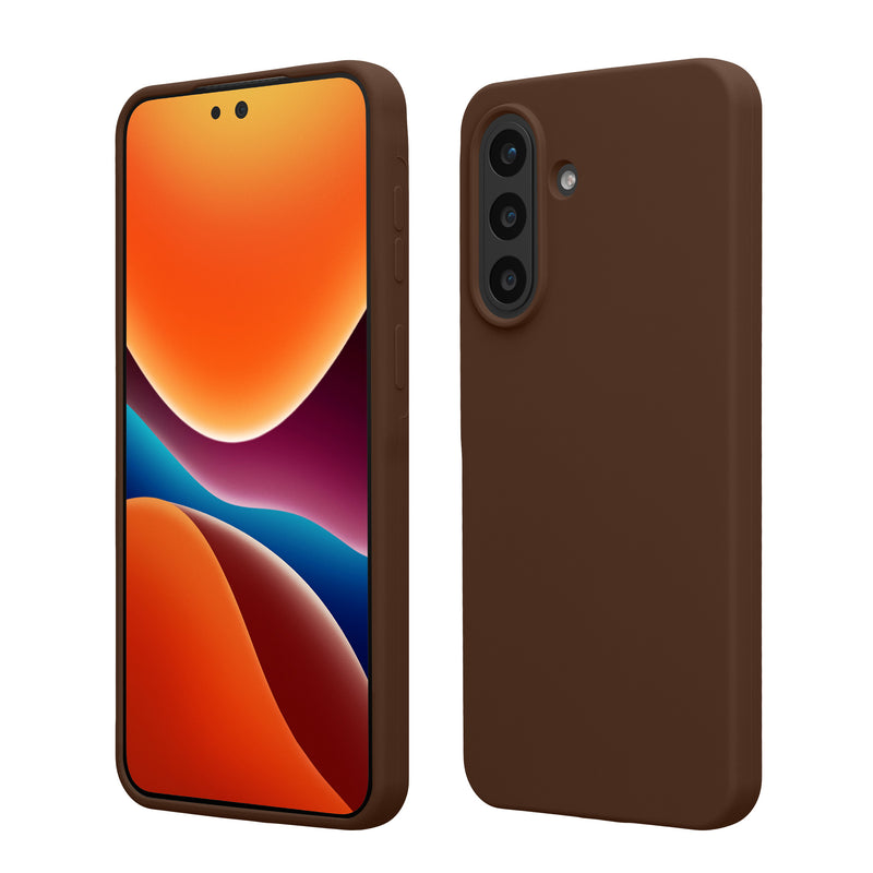 kwmobile Hülle kompatibel mit Samsung Galaxy A57 5G Hülle - Silikon Handy Case - Handyhülle weiche Oberfläche - kabelloses Laden - Chocolate Chocolate  