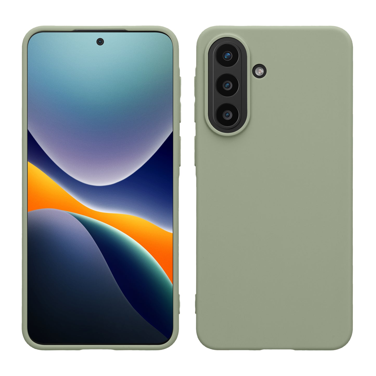 kwmobile Hülle kompatibel mit Samsung Galaxy A57 5G Hülle - weiches TPU Silikon Case - Cover geeignet für kabelloses Laden - Graugrün Graugrün  