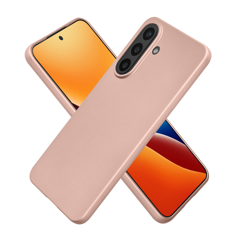 kwmobile Case kompatibel mit Samsung Galaxy A57 5G Hülle - Schutzhülle aus Silikon metallisch schimmernd - Handyhülle Metallic Rosegold Metallic Rosegold  