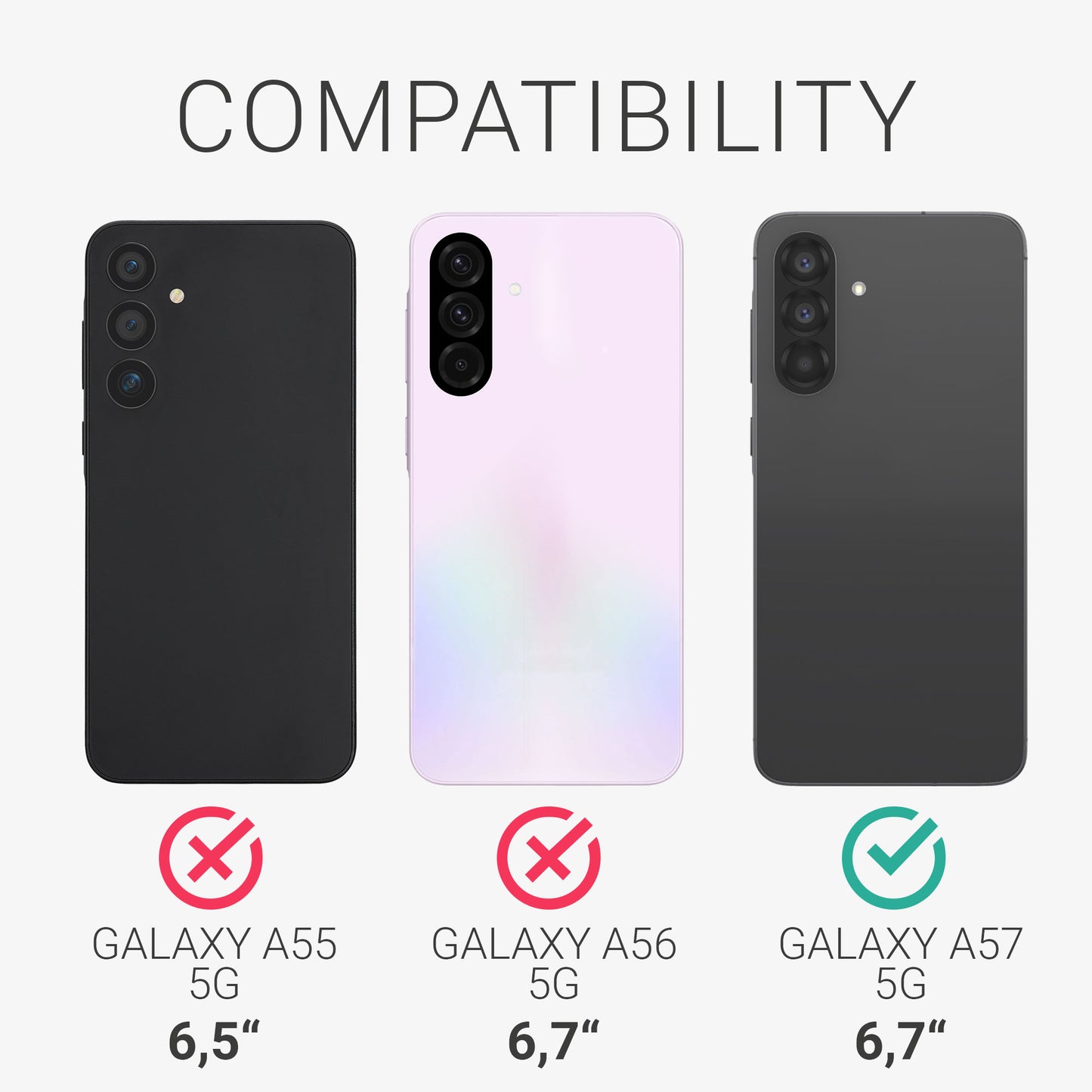 3x Displayschutzfolie matt kompatibel mit Samsung Galaxy A57 5G