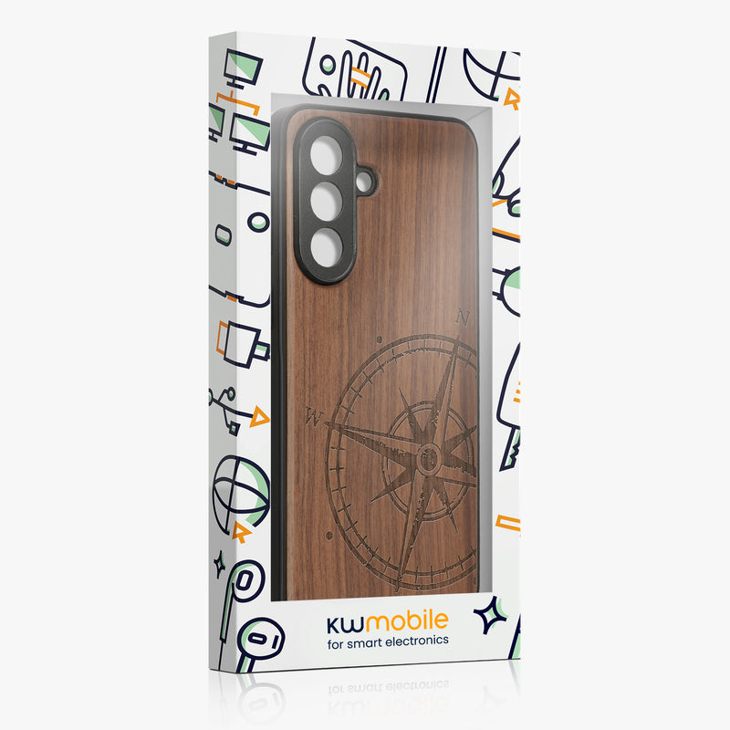 kwmobile Hülle kompatibel mit Samsung Galaxy A57 5G Handy Cover TPU Handyhülle Kompass Vintage