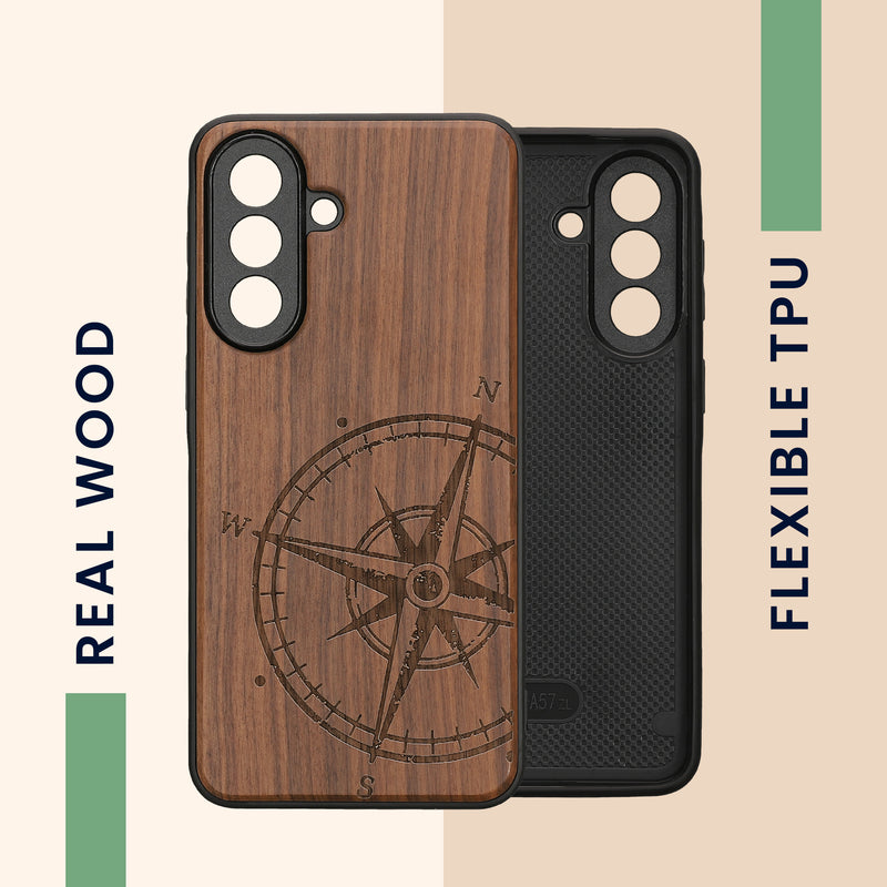 kwmobile Hülle kompatibel mit Samsung Galaxy A57 5G Handy Cover TPU Handyhülle Kompass Vintage