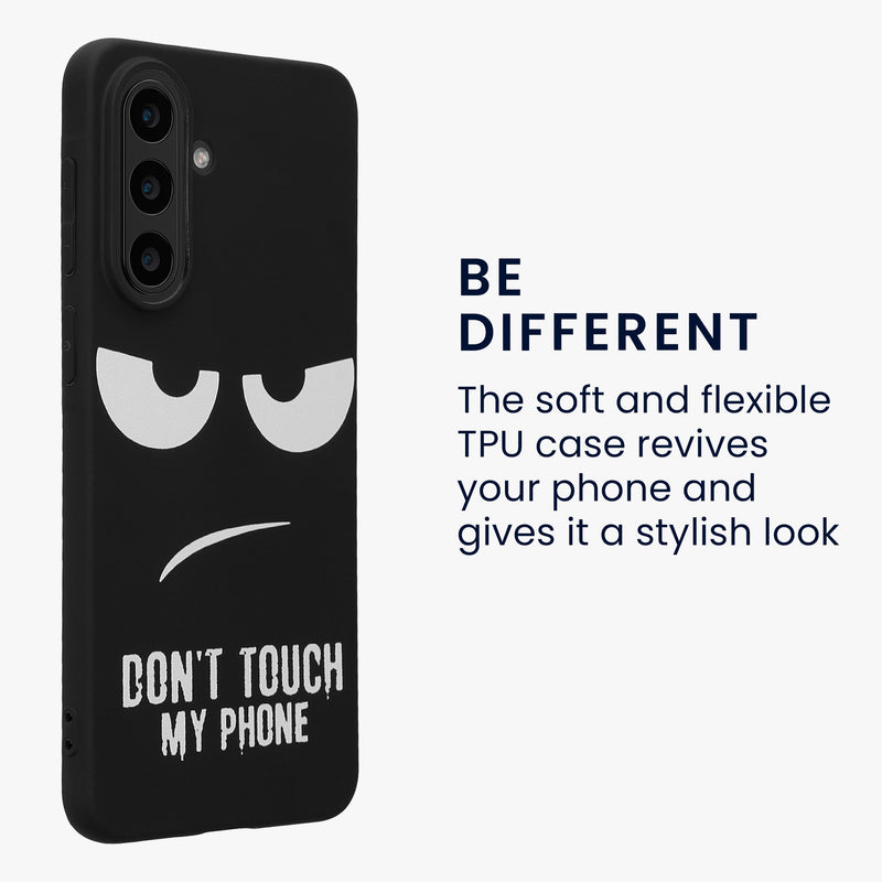 kwmobile Hülle kompatibel mit Samsung Galaxy A57 5G - Handyhülle Silikon Case - Don't touch my Phone