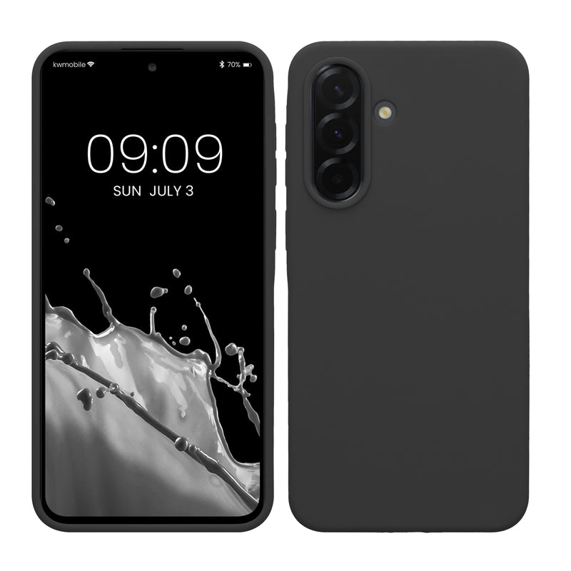 kwmobile Hülle kompatibel mit Samsung Galaxy A37 5G Hülle - Silikon Handy Case - Handyhülle weiche Oberfläche - kabelloses Laden - Dunkelgrau Dunkelgrau  