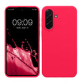kwmobile Hülle kompatibel mit Samsung Galaxy A37 5G Hülle - Silikon Handy Case - Handyhülle weiche Oberfläche - kabelloses Laden - Neon Pink Neon Pink  