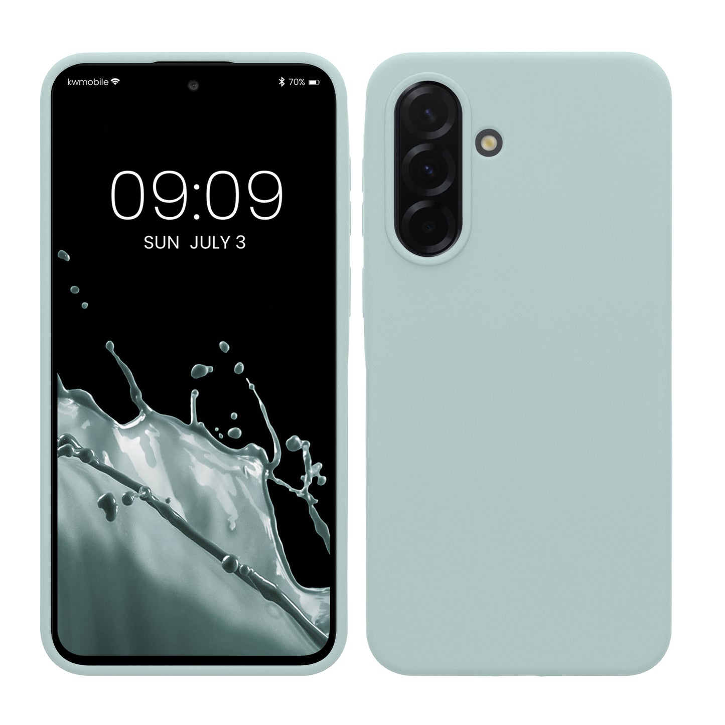 kwmobile Hülle kompatibel mit Samsung Galaxy A37 5G Hülle - Silikon Handy Case - Handyhülle weiche Oberfläche - kabelloses Laden - Cool Mint Cool Mint  