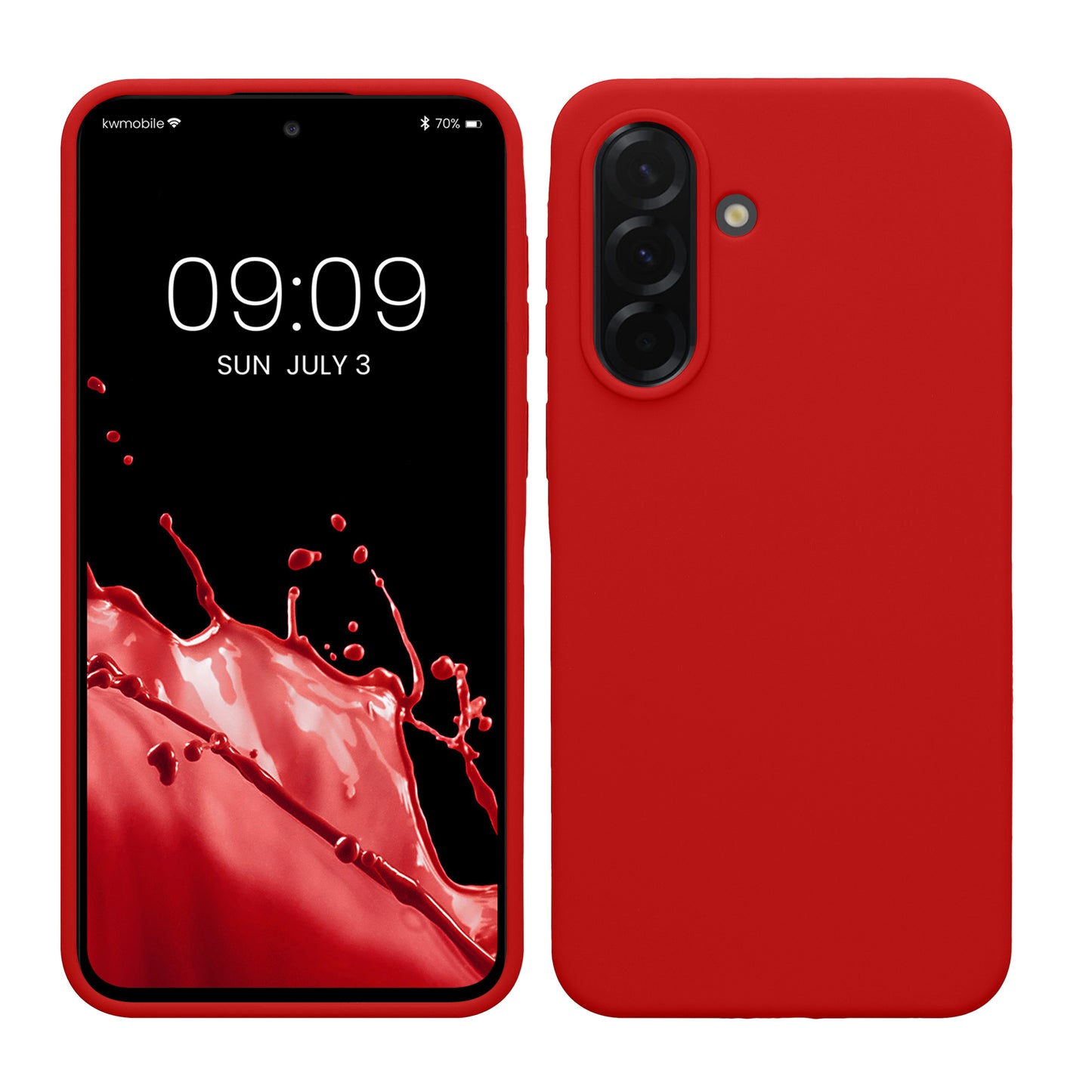 kwmobile Hülle kompatibel mit Samsung Galaxy A37 5G Hülle - Silikon Handy Case - Handyhülle weiche Oberfläche - kabelloses Laden - Klassisch Rot Klassisch Rot  