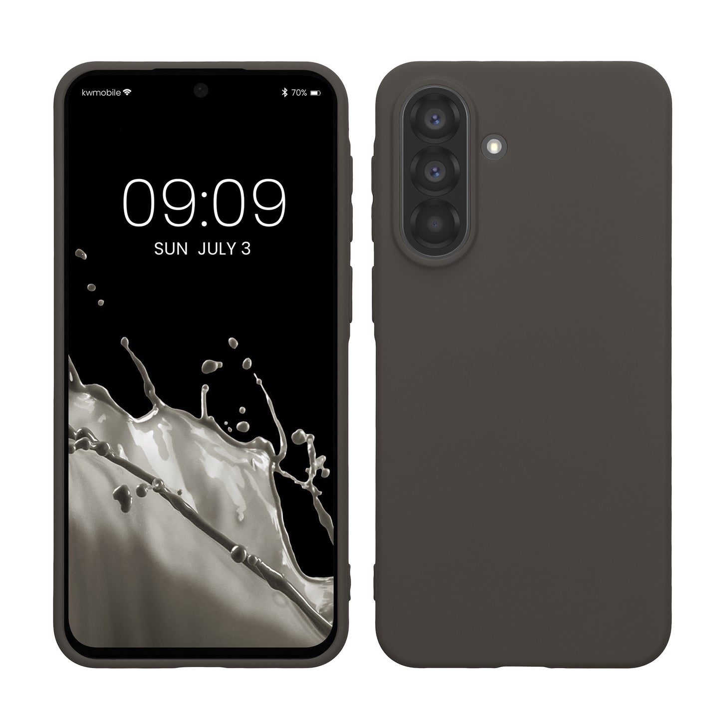 kwmobile Hülle kompatibel mit Samsung Galaxy A37 5G Hülle - weiches TPU Silikon Case - Cover geeignet für kabelloses Laden - Dunkelgrau Dunkelgrau  