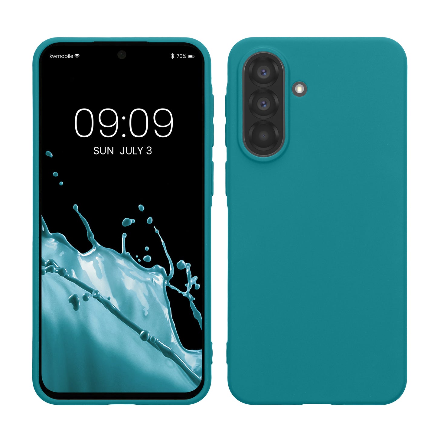 kwmobile Hülle kompatibel mit Samsung Galaxy A37 5G Hülle - weiches TPU Silikon Case - Cover geeignet für kabelloses Laden - Petrol matt Petrol matt  