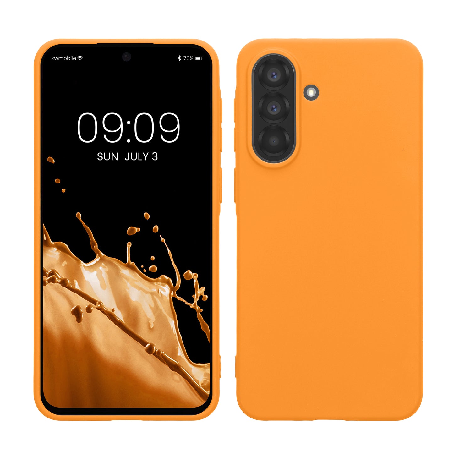 kwmobile Hülle kompatibel mit Samsung Galaxy A37 5G Hülle - weiches TPU Silikon Case - Cover geeignet für kabelloses Laden - Fruity Orange Fruity Orange  