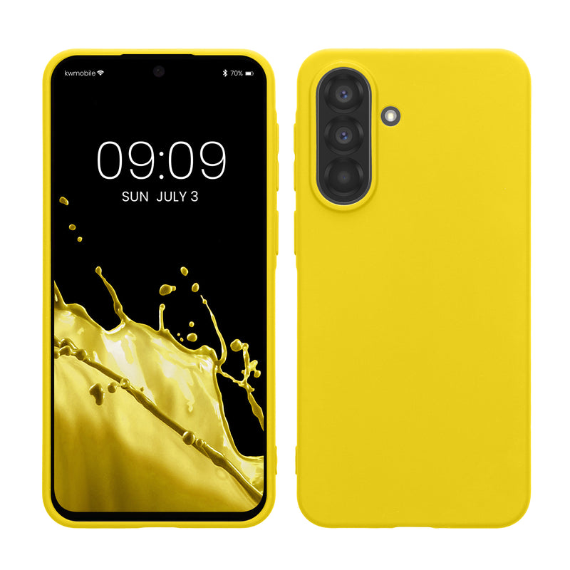 kwmobile Hülle kompatibel mit Samsung Galaxy A37 5G Hülle - weiches TPU Silikon Case - Cover geeignet für kabelloses Laden - Strahlend Gelb Strahlend Gelb  