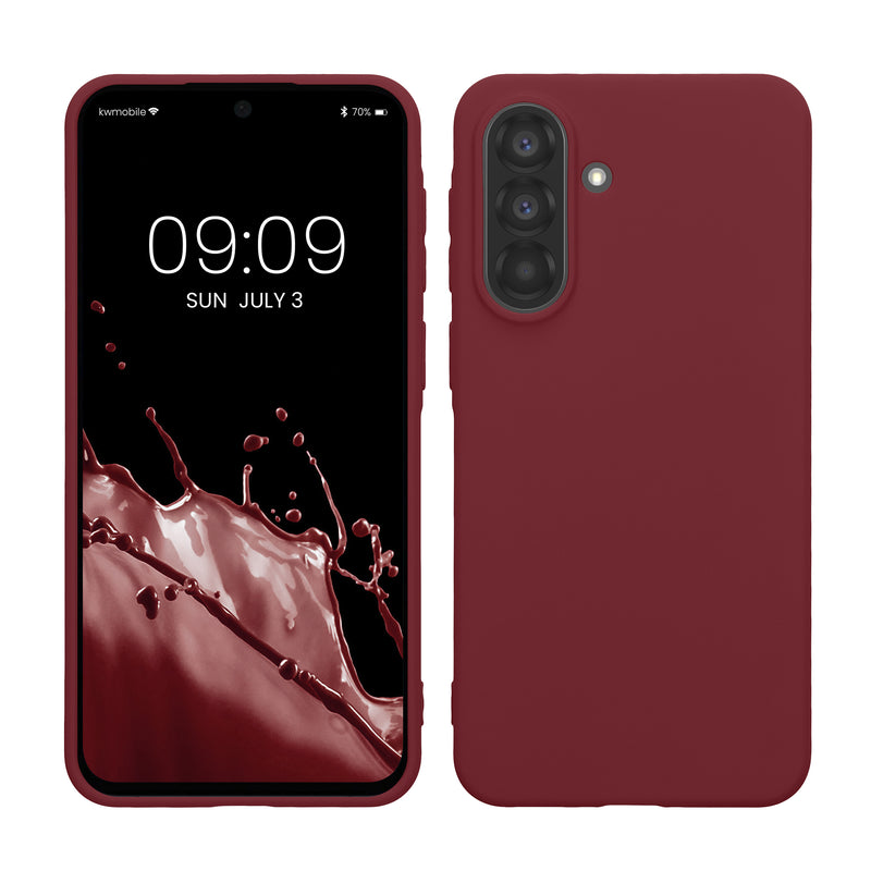 kwmobile Hülle kompatibel mit Samsung Galaxy A37 5G Hülle - weiches TPU Silikon Case - Cover geeignet für kabelloses Laden - Bordeaux Violett Bordeaux Violett  