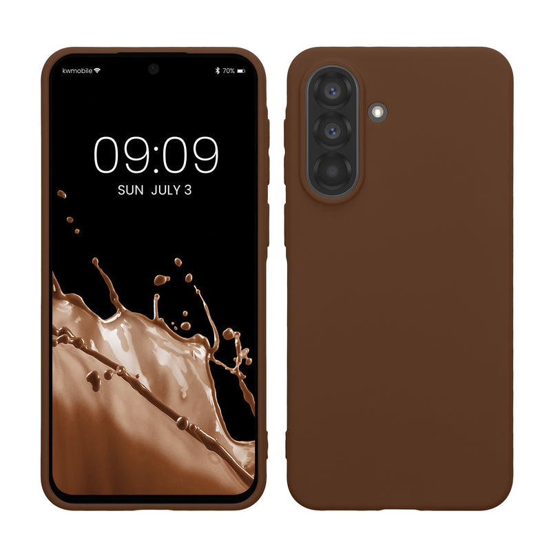 kwmobile Hülle kompatibel mit Samsung Galaxy A37 5G Hülle - weiches TPU Silikon Case - Cover geeignet für kabelloses Laden - Chocolate Chocolate  