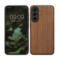 kwmobile Hülle kompatibel mit Samsung Galaxy A37 5G Hülle - Holz Case - stoßfestes Handy Cover - TPU Handyhülle in Dunkelbraun Holz Dunkelbraun  