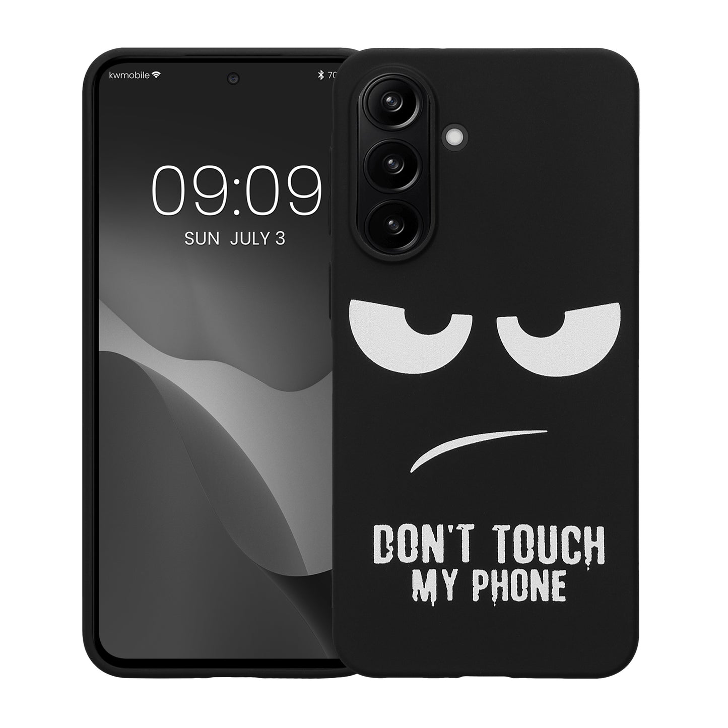 kwmobile Hülle kompatibel mit Samsung Galaxy A37 5G - Handyhülle Silikon Case - Don't touch my Phone