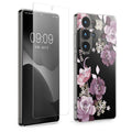 kwmobile Hülle kompatibel mit Samsung Galaxy S26 Ultra Handyhülle - Silikon Case transparent - Mit Glas Schutzfolie - Blumenblüten und Rosen Pastelllila Transparent Pastelllila  [dsg01]
