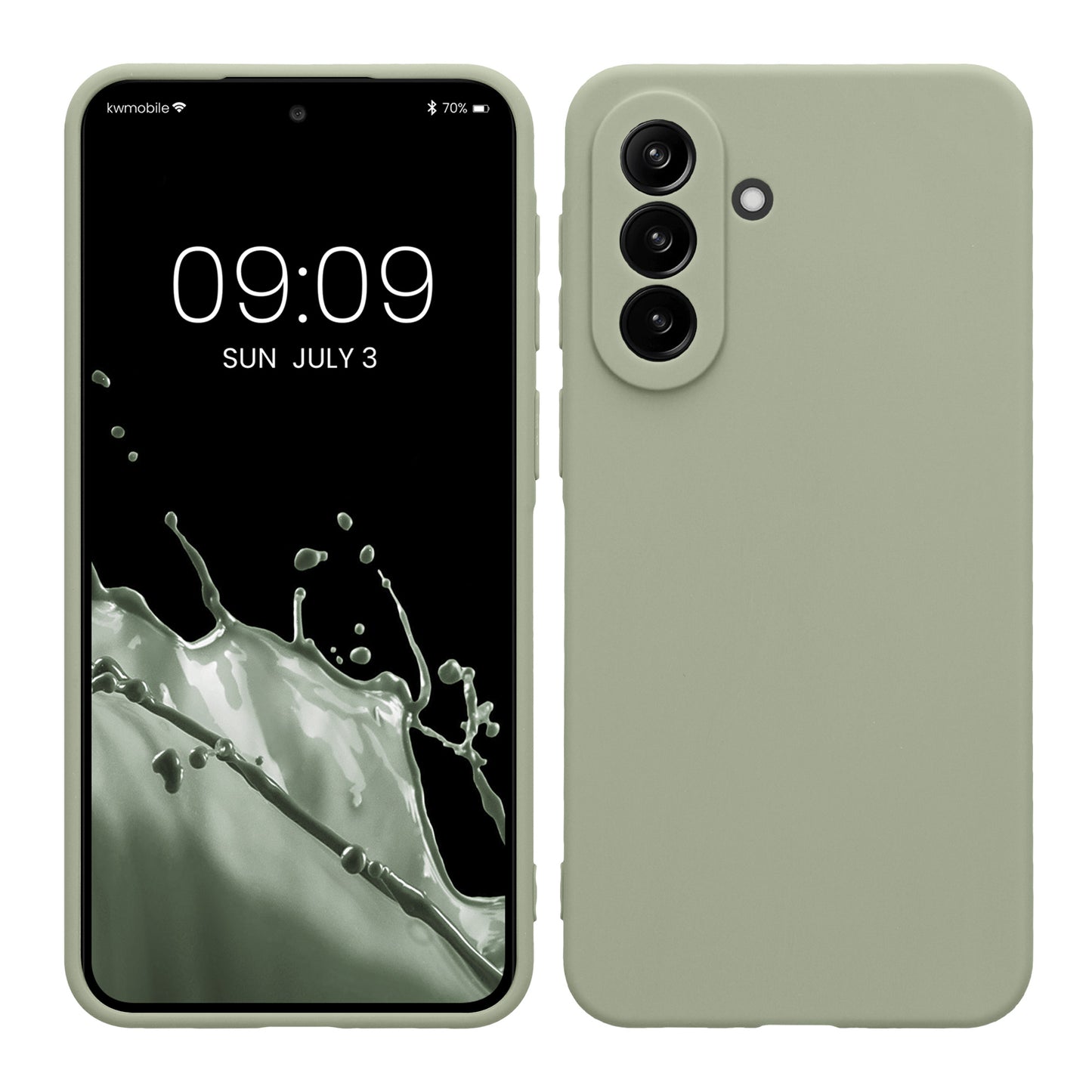 kwmobile Handyhülle kompatibel mit Samsung Galaxy A37 5G Hülle - Handy Case aus weichem Silikon in Graugrün Graugrün  