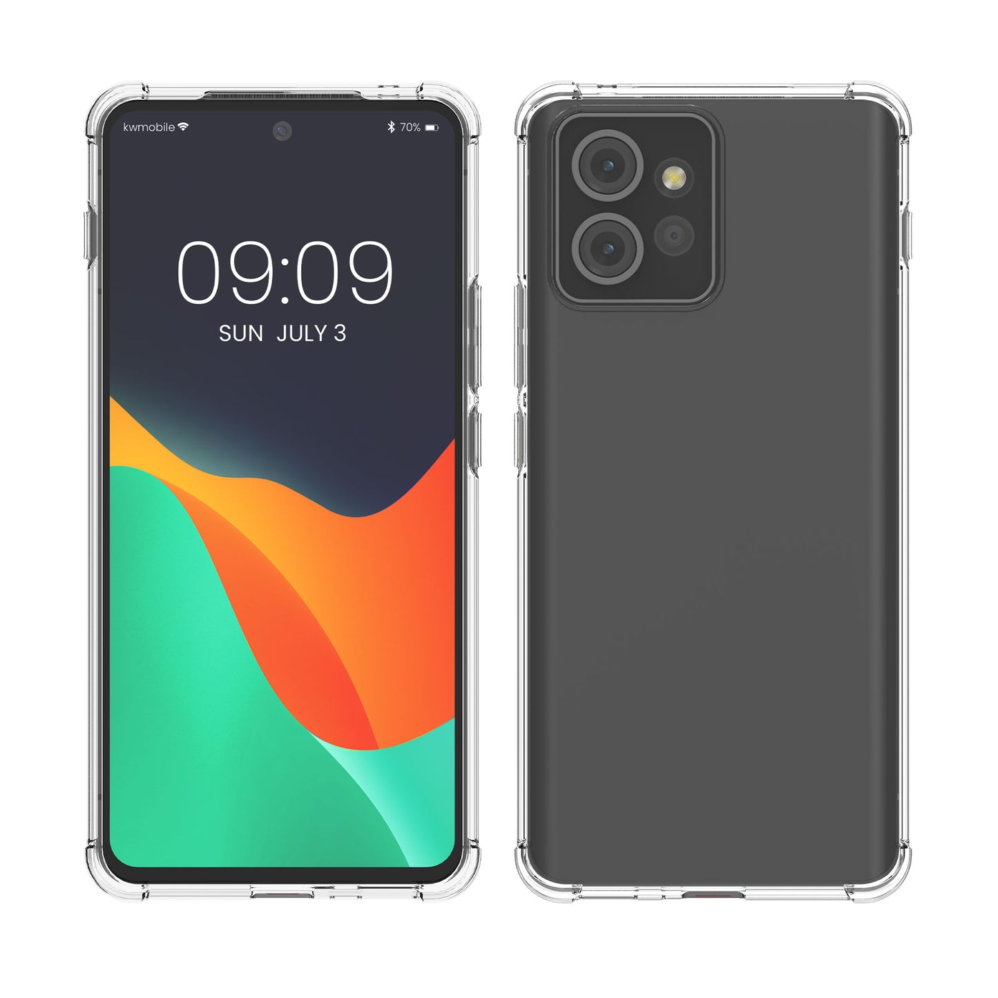kwmobile Hülle kompatibel mit Motorola ThinkPhone - TPU Silikon Case - Ecken Schutz - Schutzhülle Cover Transparent Transparent  