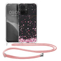 kwmobile Necklace Case kompatibel mit Motorola Moto G14 Hülle Silikon Cover mit Handykette Kirschblütenblätter