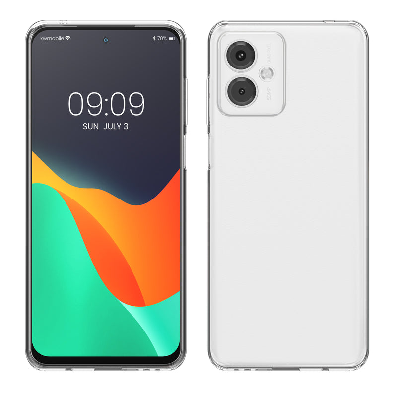 kwmobile Hülle kompatibel mit Motorola Moto G14 - Silikon Handyhülle transparent - Handy Case in Transparent Transparent  