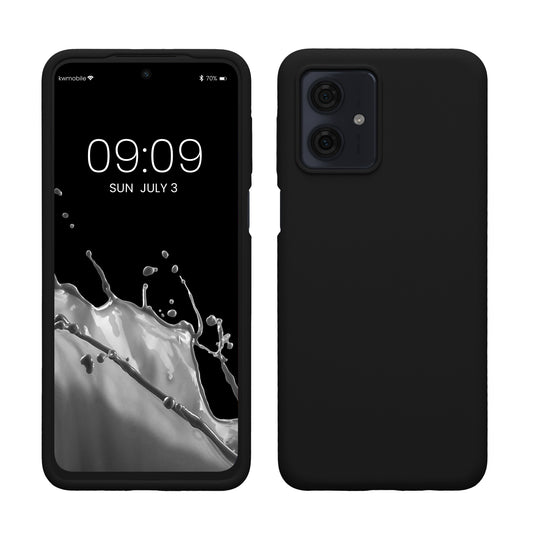 kwmobile Hülle kompatibel mit Motorola Moto G54 5G Hülle - Silikon Handy Case - Handyhülle weiche Oberfläche - kabelloses Laden - Schwarz Schwarz  