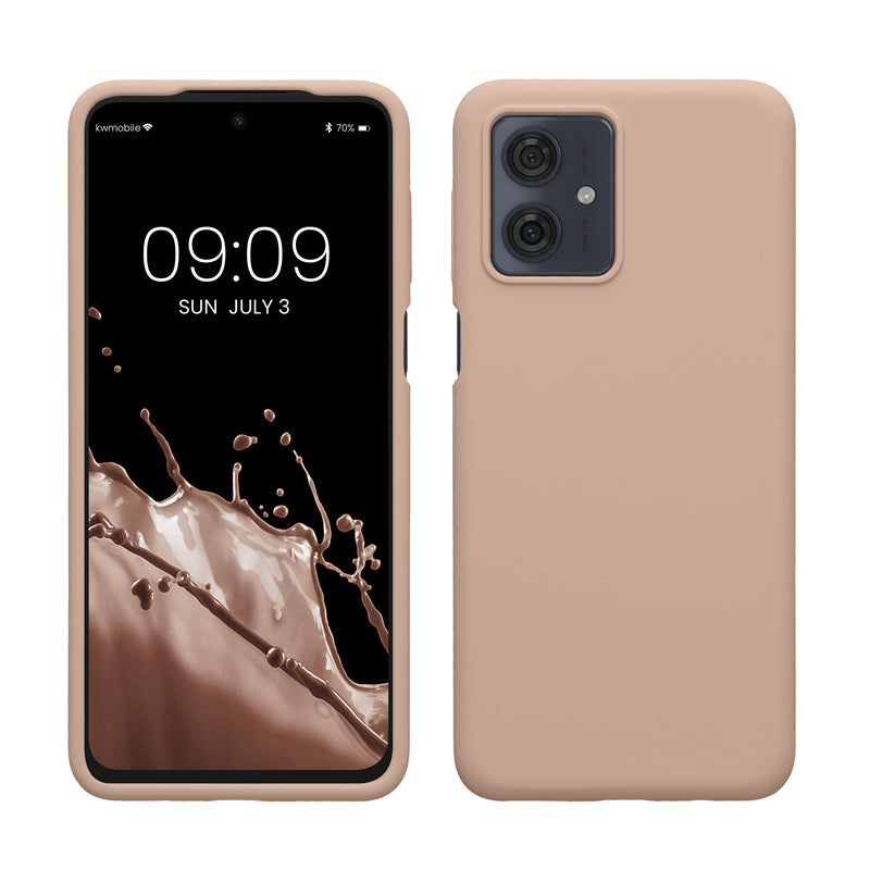 kwmobile Hülle kompatibel mit Motorola Moto G54 5G Hülle - Silikon Handy Case - Handyhülle weiche Oberfläche - kabelloses Laden - Altrosa Altrosa  