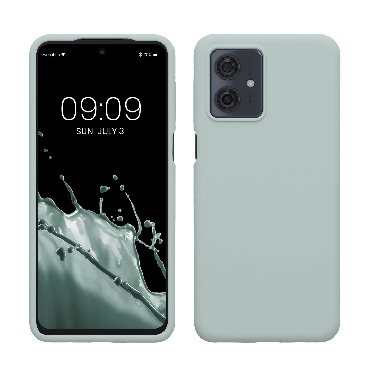kwmobile Hülle kompatibel mit Motorola Moto G54 5G Hülle - Silikon Handy Case - Handyhülle weiche Oberfläche - kabelloses Laden - Cool Mint Cool Mint  