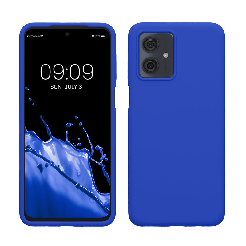 kwmobile Hülle kompatibel mit Motorola Moto G54 5G Hülle - Silikon Handy Case - Handyhülle weiche Oberfläche - kabelloses Laden - Baltik Blau Baltik Blau  