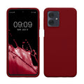 kwmobile Hülle kompatibel mit Motorola Moto G54 5G Hülle - Silikon Handy Case - Handyhülle weiche Oberfläche - kabelloses Laden - Rhabarber Rot Rhabarber Rot  