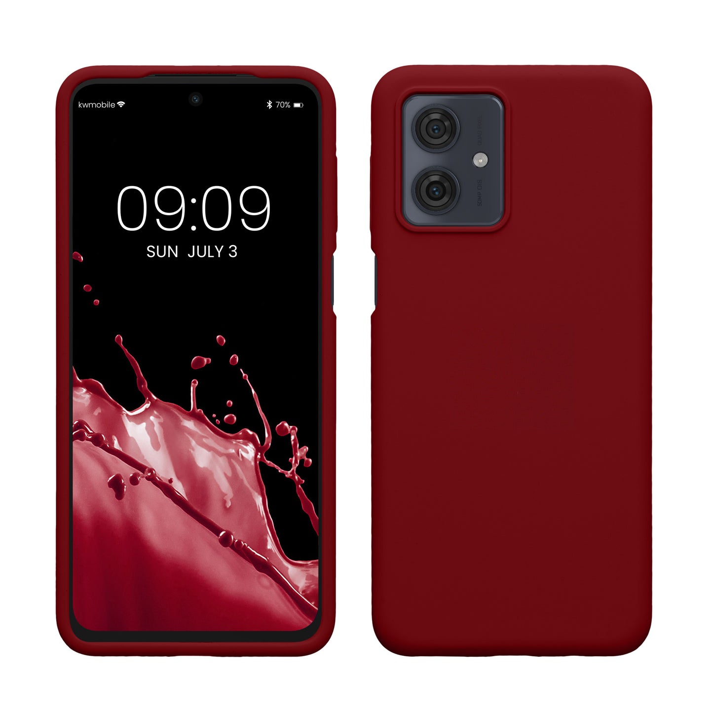 kwmobile Hülle kompatibel mit Motorola Moto G54 5G Hülle - Silikon Handy Case - Handyhülle weiche Oberfläche - kabelloses Laden - Rhabarber Rot Rhabarber Rot  