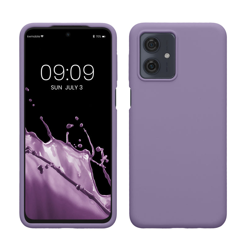 kwmobile Hülle kompatibel mit Motorola Moto G54 5G Hülle - Silikon Handy Case - Handyhülle weiche Oberfläche - kabelloses Laden - Veilchen Lila Veilchen Lila  