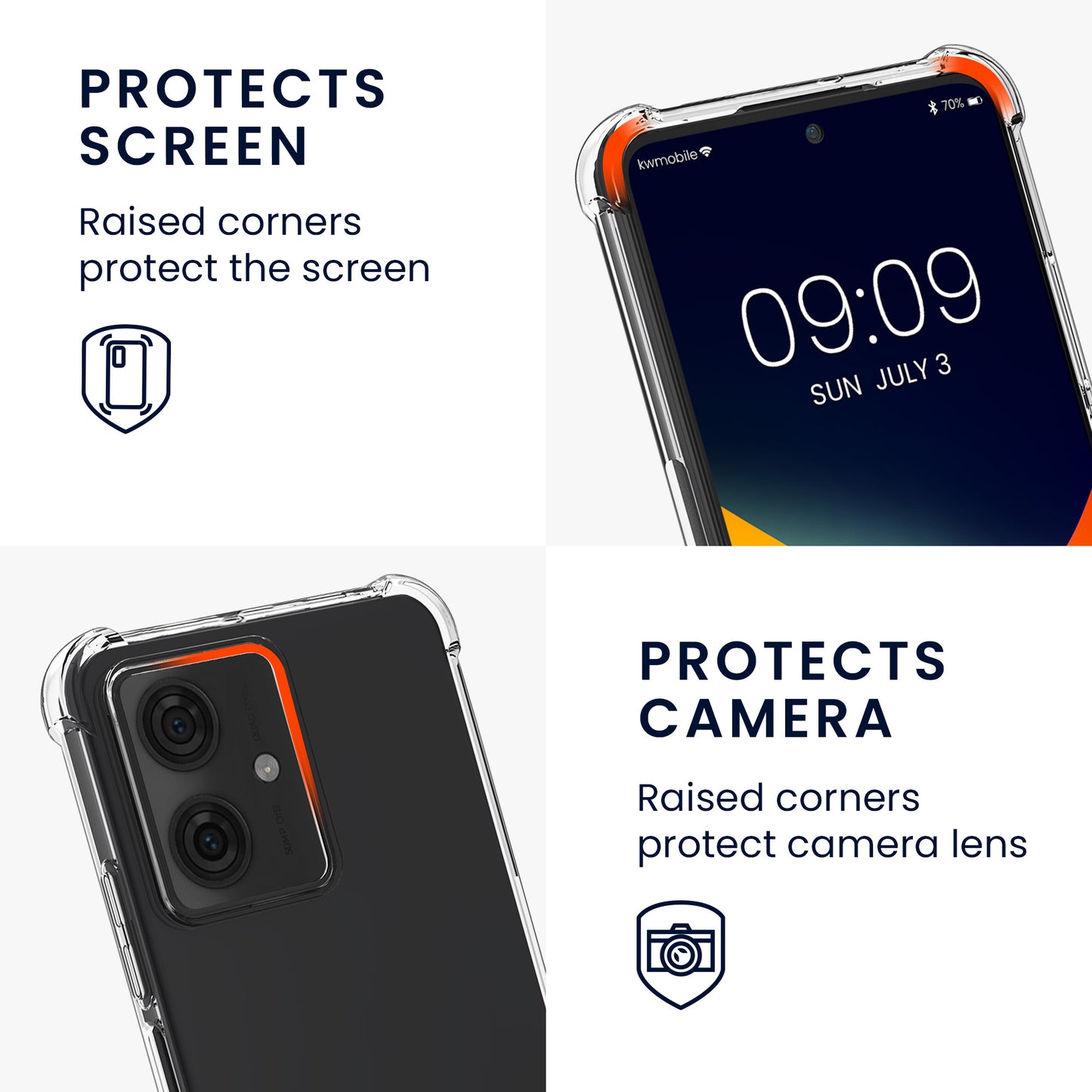 kwmobile Necklace Case kompatibel mit Motorola Moto G54 5G Hülle Silikon Cover mit Handykette Band Handyhülle