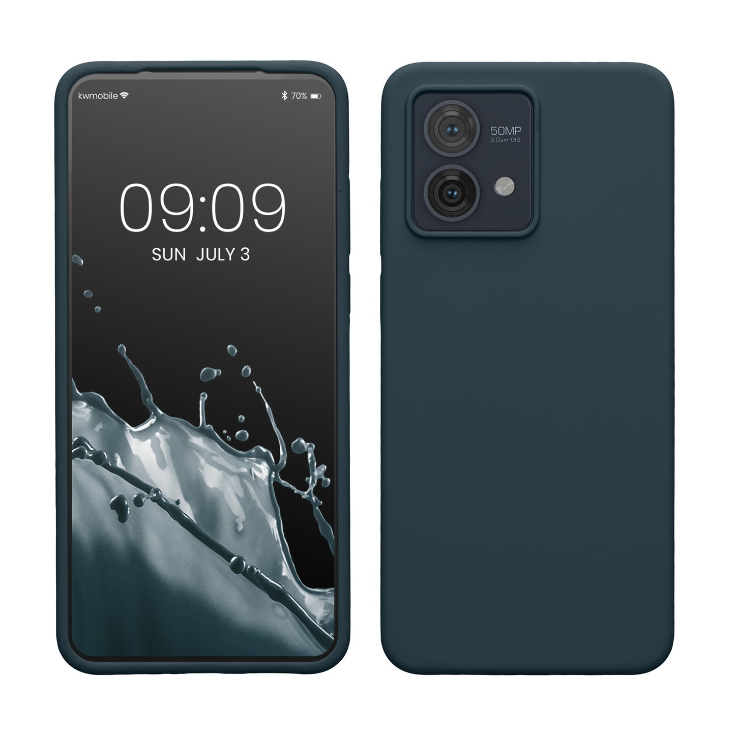 kwmobile Hülle kompatibel mit Motorola Moto G84 5G Hülle - Silikon Handy Case - Handyhülle weiche Oberfläche - kabelloses Laden - Dunkler Schiefer Dunkler Schiefer  