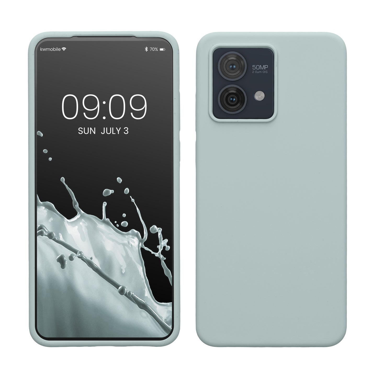 kwmobile Hülle kompatibel mit Motorola Moto G84 5G Hülle - Silikon Handy Case - Handyhülle weiche Oberfläche - kabelloses Laden - Cool Mint Cool Mint  
