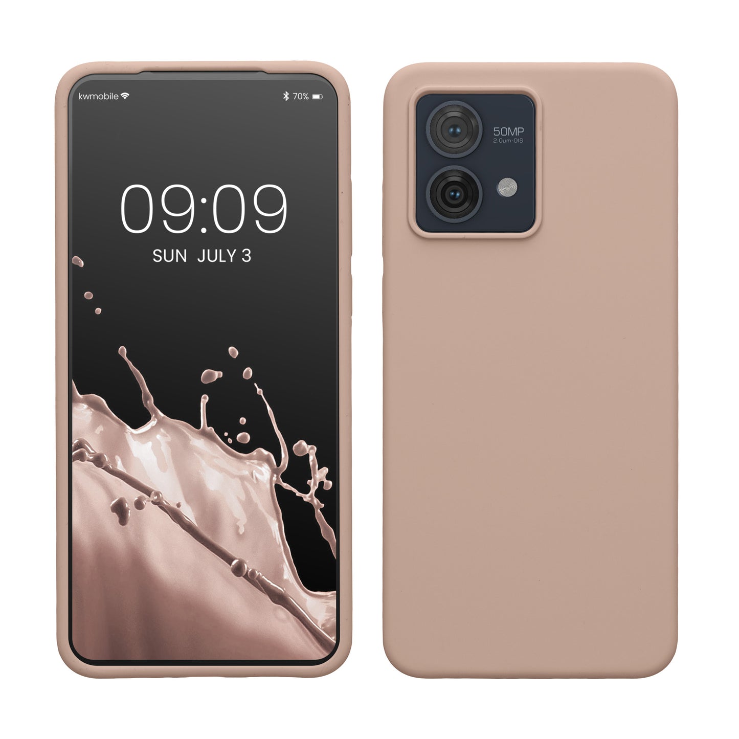 kwmobile Hülle kompatibel mit Motorola Moto G84 5G Hülle - Silikon Handy Case - Handyhülle weiche Oberfläche - kabelloses Laden - Altrosa Altrosa  