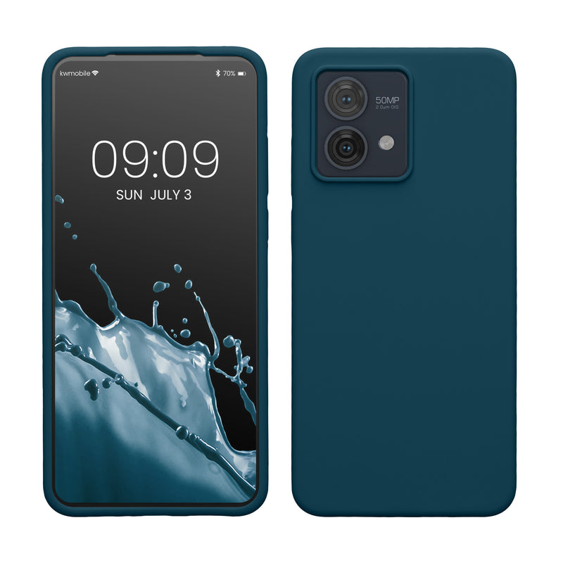 kwmobile Hülle kompatibel mit Motorola Moto G84 5G Hülle - Silikon Handy Case - Handyhülle weiche Oberfläche - kabelloses Laden - Petrol matt Petrol matt  