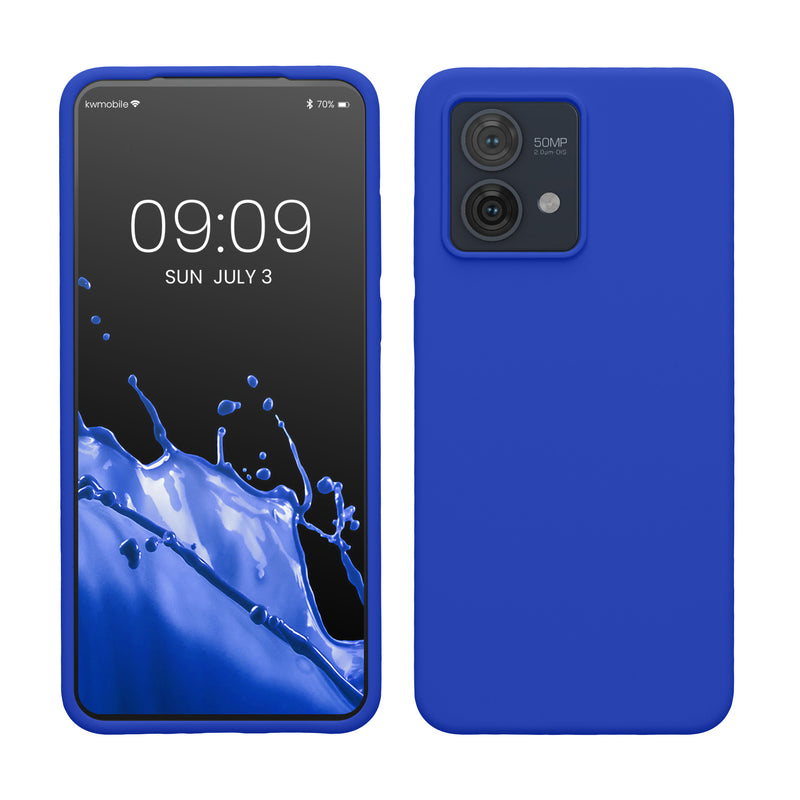kwmobile Hülle kompatibel mit Motorola Moto G84 5G Hülle - Silikon Handy Case - Handyhülle weiche Oberfläche - kabelloses Laden - Baltik Blau Baltik Blau  