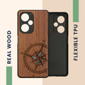 kwmobile Hülle kompatibel mit OnePlus Nord CE 3 Lite 5G / Nord N30 5G Hülle - Handy Cover - TPU Handyhülle Vintage Kompass mit Perlmutt