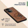 kwmobile Hülle kompatibel mit OnePlus Nord CE 3 Lite 5G / Nord N30 5G Hülle - Handy Cover - TPU Handyhülle Vintage Kompass mit Perlmutt