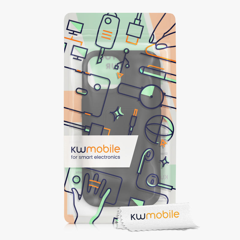 kwmobile Handyhülle für Apple iPhone 15 Hülle mit Fingerhalter und Stand Schutzhülle Cover